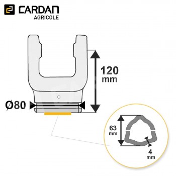 Le modèle de Machoire tube Benzi 35x106,5 - Triangle extérieur 63x4 - MTTE101-BENZI