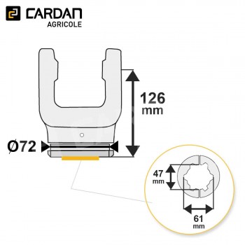 Le modèle de Machoire tube Benzi 35x106,5 - Etoile extérieur 61x47 - MTEE10/2-BENZI