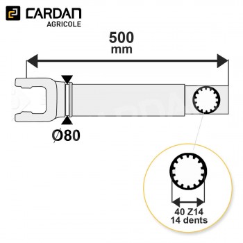 Le modèle de Machoire tube Benzi 35x106,5 - Fourche cuna 40 Z14 - MTCUFE10-BENZI