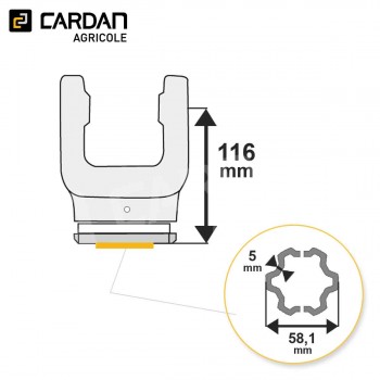 Le modèle de Machoire tube Comer 35x106,5 - Multilobes intérieur 58,1x5 - MTMI10-COMER