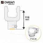 Machoire d'extrémité Magdalena 36x89 - 1-3/4 Z6 Boulon sécant