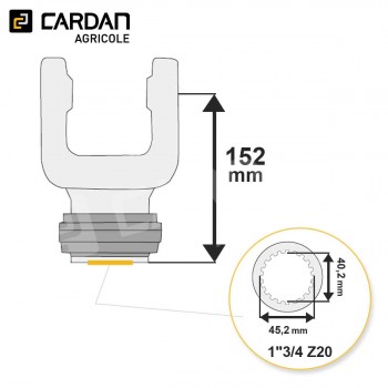 Le modèle de Machoire d'extrémité Comer 41x108 - 1-3/4 Z20 A billes - MA2510VB-COMER