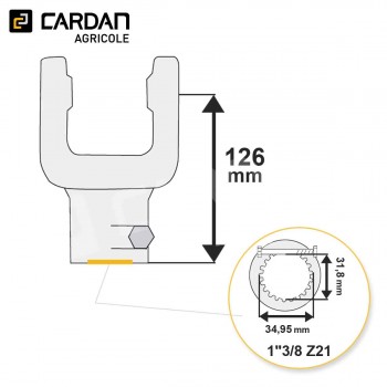 Le modèle de Machoire d'extrémité Benzi 41x108 - 1-3/8 Z21 Boulon sécant - MAB258-BENZI