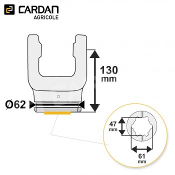 Le modèle de Machoire tube Walterscheid 26.14.100 / 1320701 - MTEE21-WALTERSCHEID