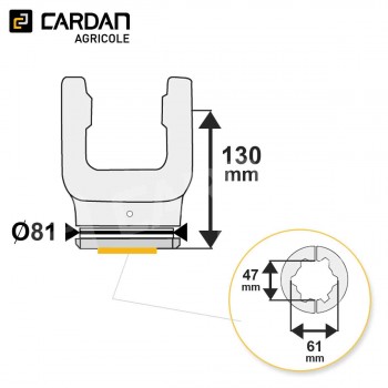 Le modèle de Machoire tube Walterscheid 26.13.00 / 1168279 - MTEI210-WALTERSCHEID