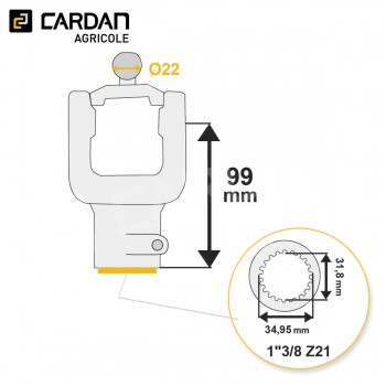Le modèle de Machoire de grand angle Comer - 23,8x61,3 - 22x76/80 - 1-3/8 Z21 - HMA288-COMER