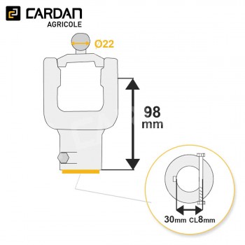 Le modèle de Machoire de grand angle Benzi - 23,8x61,3 - 22x76/80 - 30 mm - HMALB283008-BENZI