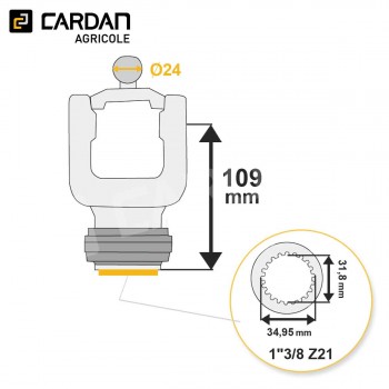 Le modèle de Machoire de grand angle Benzi - 27x74,6 - 23,8x91/95 - 1-3/8 Z21 - HMA298VB-BENZI