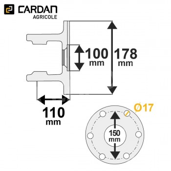 Le modèle de Machoire plateau Benzi 41x108 - Diamètre 178 - 6 trous entraxe 150 - MP25178F6-BENZI