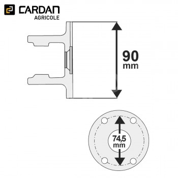 Le modèle de Machoire plateau Bondioli 22x54 - Diamètre 90 - 4 trous entraxe 74,5 - MP02B90F4-BONDIOLI
