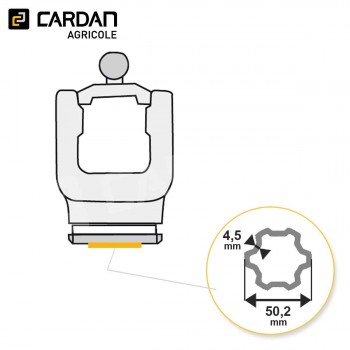 Le modèle de Machoire de grand angle Comer - 30,2x95,4 - 30,2x101,4 - Tube Multilobes 50,2x4,5 - HMTMI60-COMER