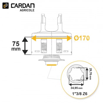 Le modèle de Roue libre Walterscheid FK96R 58.111.50 / 1178301 - RLF19/2157-138-6VB-WALTERSCHEID