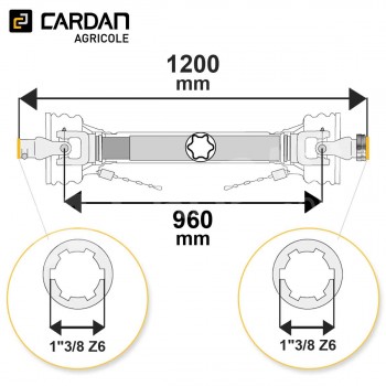 Le modèle de Transmission cardan agricole 105 Cv 1,20 mt Magdalena - TO1012/1VB-MAGDALENA