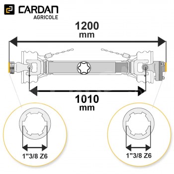 Le modèle de Transmission cardan agricole 105 Cv 1,20 mt Magdalena avec limiteur à boulon - TO1012/LB10-MAGDALENA