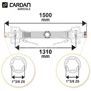 Le modèle de Transmission cardan agricole 105 Cv 1,50 mt Magdalena - TO1015/1VB-MAGDALENA