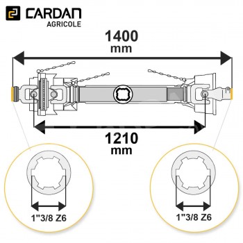 Le modèle de Transmission cardan agricole grand angle 90 Cv 1,40 mt Bondioli - TO14/HJQESFTH8-BONDIOLI