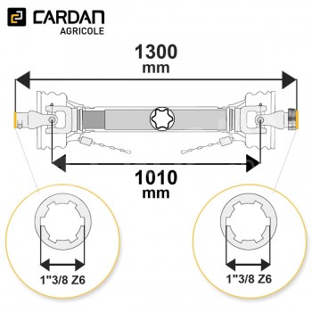 Le modèle de Transmission cardan agricole 90 Cv 1,30 mt Walterscheid - TO2013-WALTERSCHEID