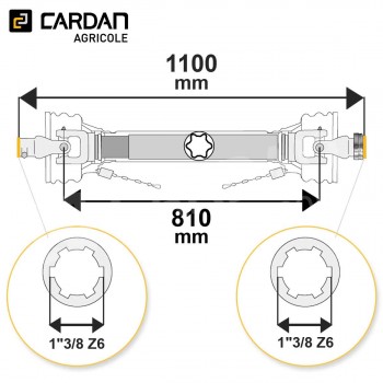 Le modèle de Transmission cardan agricole 107 Cv 1,10 mt Walterscheid - TO2111-WALTERSCHEID