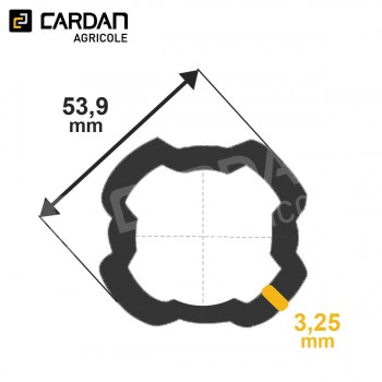 Le modèle de Tube quadrilobes Bondioli 53,9 x3,25 Lg 3 mètres - TQS6/12245/3-BONDIOLI