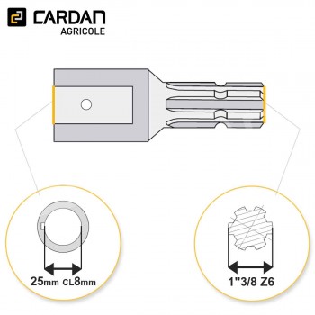 Le modèle de Transformateur lisse Benzi F diam. 25mm Cl 8mm - M 1-3/8 Z6 - TRL008-BENZI