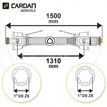 Le modèle de Transmission cardan agricole 35 Cv 1,50 mt Benzi avec limiteur à cames - TO515/LC053-BENZI