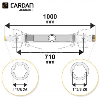 Le modèle de Transmission cardan agricole 125 Cv 1 mt Benzi - TO2110-BENZI