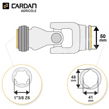Le modèle de Joint de cardan Benzi complet tube citron 41x48 - 1-3/8 Z6 - JCE03VB-BENZI