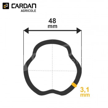 Le modèle de Tube free rotation Bondioli 48 x3,1 Lg 3 mètres - TFRS4/12314/3-BONDIOLI
