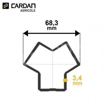 Le modèle de Tube York Eurocardan 68,3 x3,4 Lg 1 mètre - TYE10/1-EUROCARDAN