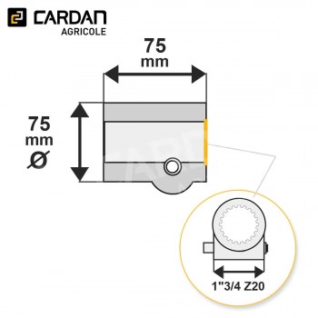 Le modèle de Douille cannelée automatique Magdalena 1-3/4 Z20 lg 75 mm - DCA13420-MAGDALENA
