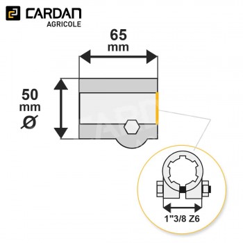 Le modèle de Douille cannelée à boulon Benzi 1-3/8 Z6 lg 65 mm - DCB138-BENZI