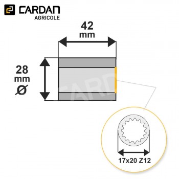 Le modèle de Douille cannelée Benzi 17x20 Z12 lg 42 mm - DC1720Z12-BENZI