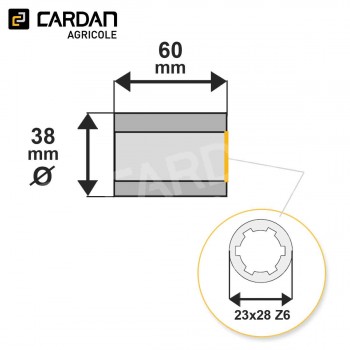 Le modèle de Douille cannelée Benzi 23x28 Z6 lg 60 mm - DC2328Z6-BENZI