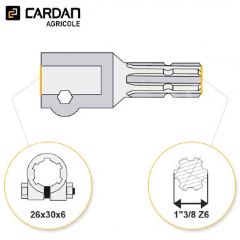 Le modèle de Transformateur à boulon Benzi F 26x30x6 - M 1-3/8 Z6 - TRB2630/138-6-BENZI