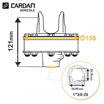 Le modèle de Limiteur à frictions Bondioli série SFT - 663B28103R - LF-FT22/S1-1-3/8-6/500-BONDIOLI