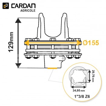 Le modèle de Limiteur à frictions Bondioli série SFT - 661C32103R - LF-FV22/S2-1-3/8-6/600-BONDIOLI