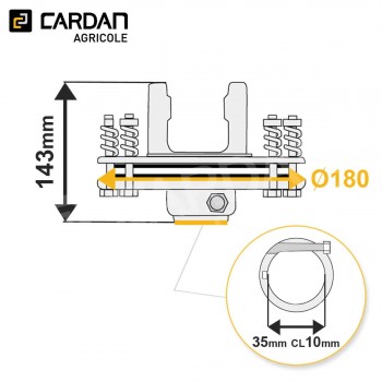 Le modèle de Limiteur à frictions Benzi 30,2x80 - Diamètre 35 mm - 900Nm - LF06/2140ALB35-BENZI