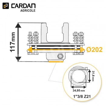 Le modèle de Limiteur à frictions Bondioli série SFT - 635G48437R - LF-FFV42/S6-1-3/8-21/1200-BONDI