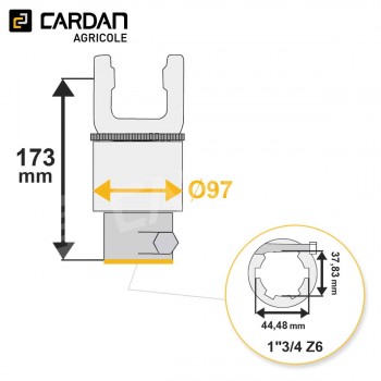 Le modèle de Roue libre série SFT Bondioli 601206603R - RLRA2/S7-134-6BC/3800-BONDIOLI