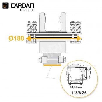 Le modèle de Limiteur à frictions Benzi 30,2x92 - 1-3/8 Z6 - 900Nm - LFRL07/2140P-BENZI