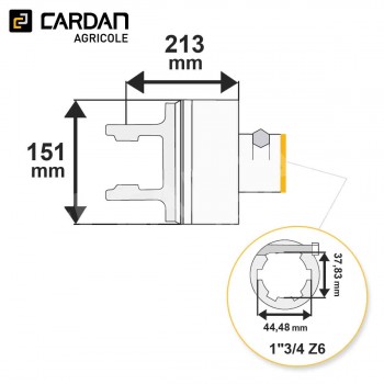 Le modèle de Limiteur auto débrayable et roue libre Bondioli 6WL270004R - LCLR24/H8-134-6/3000-BONDIOLI