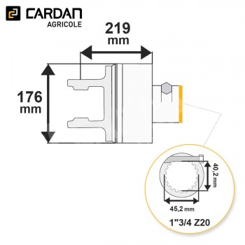 Le modèle de Limiteur auto débrayable et roue libre Bondioli 6WL481038R - LCLR35/S8-134-20/3500-BONDIOLI