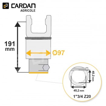 Le modèle de Roue libre série SFT Bondioli 601217604R - RLRA2/S8-134-20BC/3800-BONDIOLI