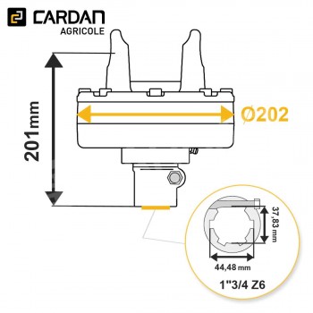 Le modèle de Limiteur à frictions Bondioli série SFT - 658L62304R - LF-FNT44/H8-1-3/4-6/2200-BONDIO