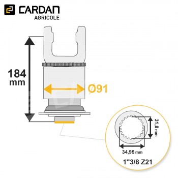 Le modèle de Roue libre Benzi 35x106,5 - 1-3/8 Z21 - Droite - RLC108-BENZI