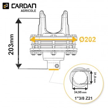 Le modèle de Limiteur à frictions Bondioli série SFT - 665M66237R - LF-FNV44/S9-1-3/8-21/2600-BONDI