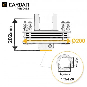 Le modèle de Limiteur à frictions Benzi 42x104 - 1-3/4 Z6 - 2000Nm - LF219/4160-BENZI
