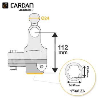 Le modèle de Limiteur à boulon de rupture homocinétique Magdalena 27x74,6 - 23,8x91/95 - 1-3/8 Z6 - 1550Nm - HLB29-MAGDALENA