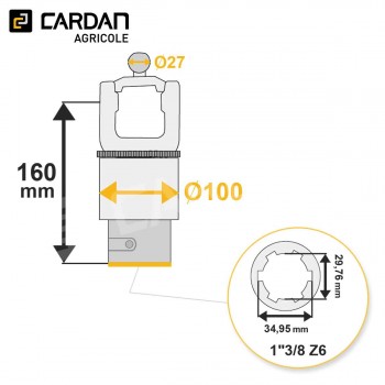 Le modèle de Roue libre grand angle Magdalena 32x76 - 27x94/98 - 1-3/8 Z6 - Droite - HRLC30-MAGDALENA