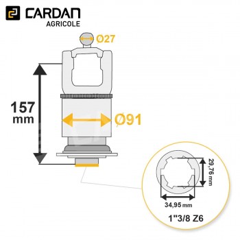 Le modèle de Roue libre grand angle Benzi 32x76 - 27x94/98 - 1-3/8 Z6 - Droite - HRLC30-BENZI